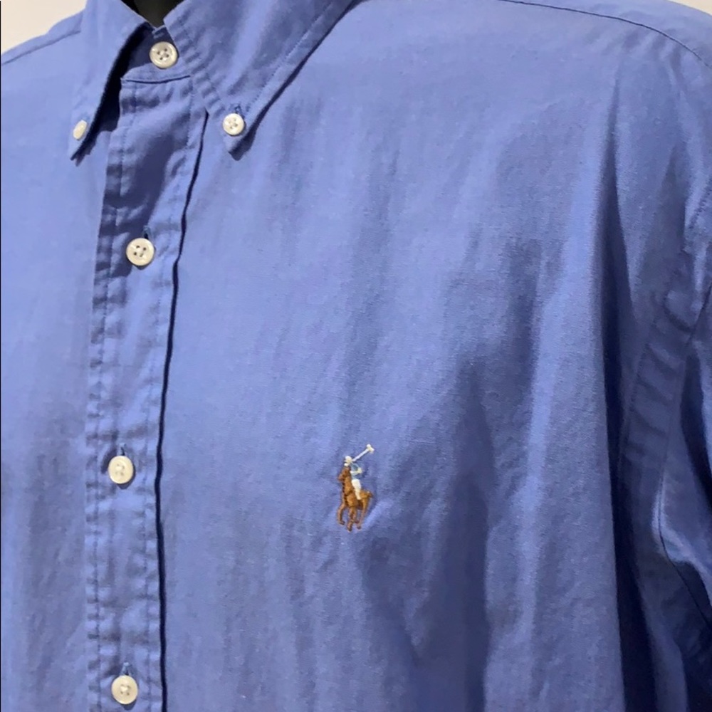 Blue Ralph Lauren button down shirt